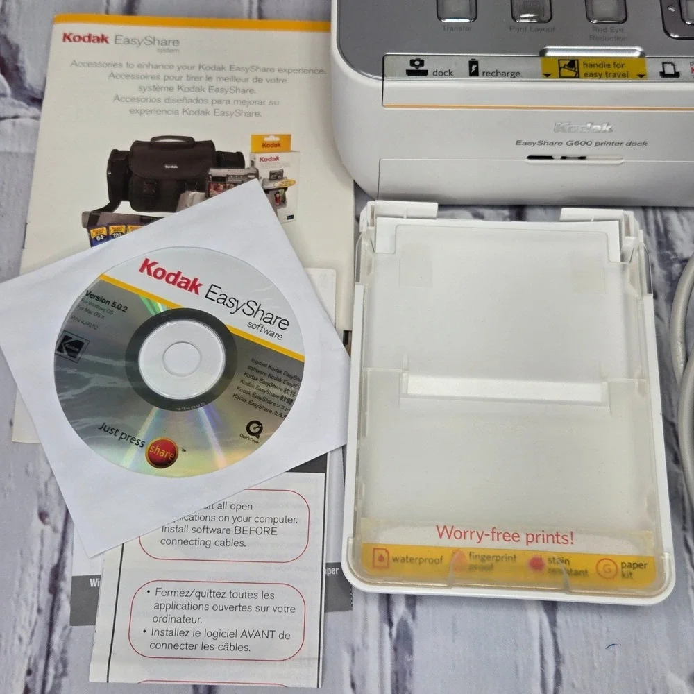 Kodak EasyShare G600 Printer Dock Photo Station W/ Software Power Adapter TESTED